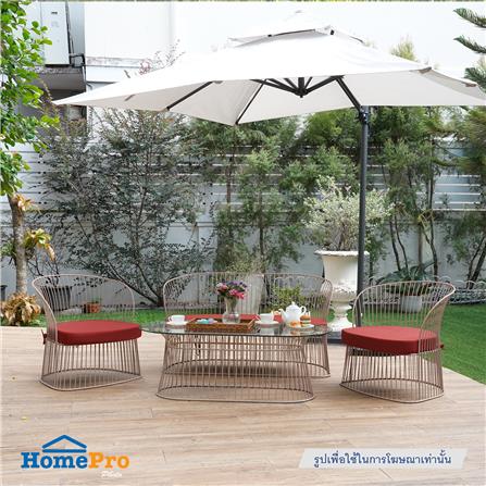 ชุดโซฟาสนาม 4 ที่นั่ง SPRING BURLY สีโทป/แดง_3