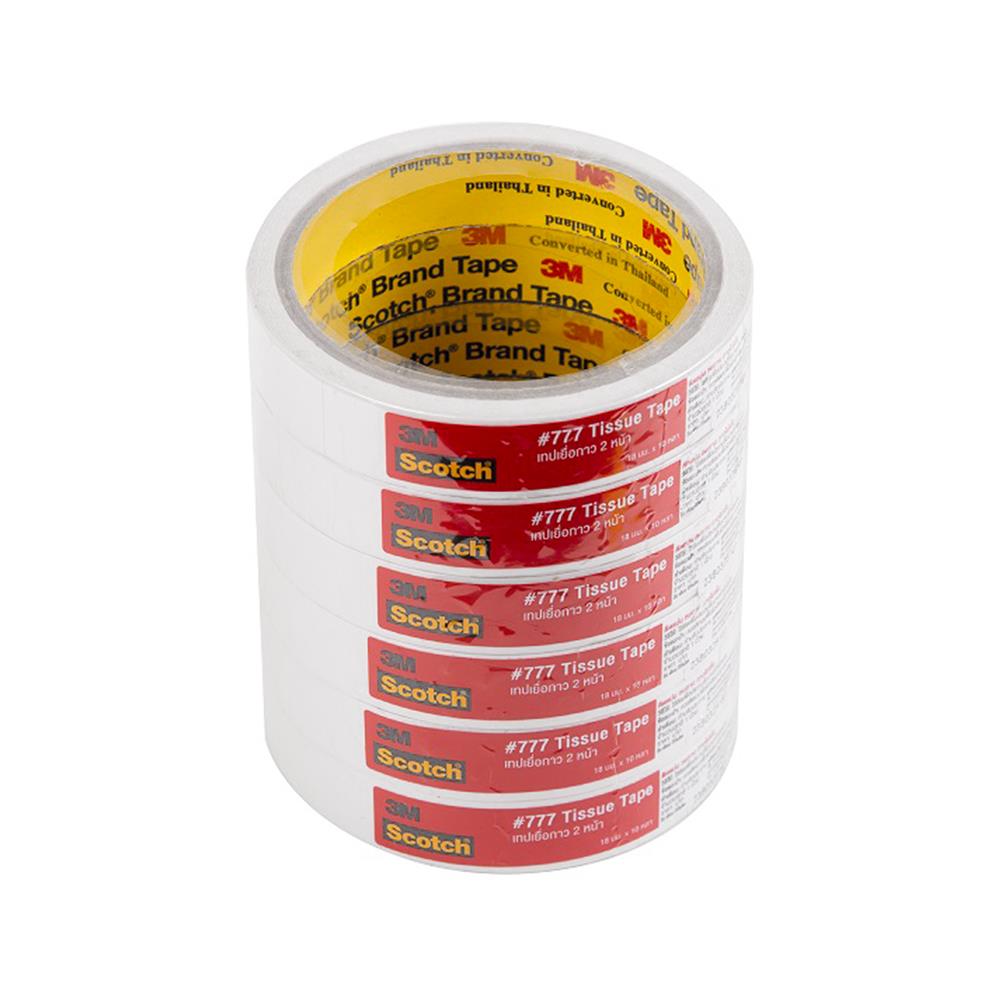 เทปเยื่อกาว 2 หน้า 3M SCOTCH 18 มม.X10 หลา (แพ็ก 6 ชิ้น)