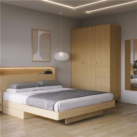 ตู้เสื้อผ้า 3 บานเปิด SB FURNITURE 19217667 148 ซม. สี MONACO OAK_3