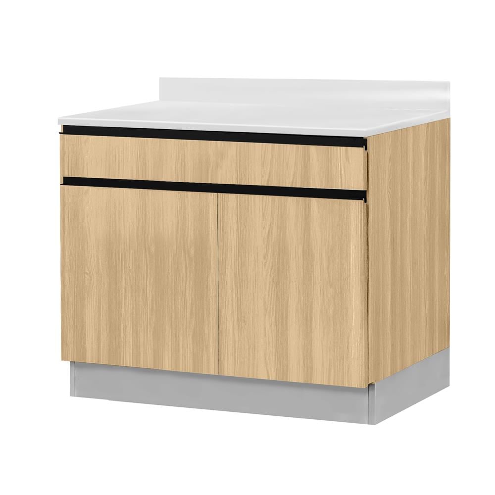 ตู้ตั้งพื้นท็อปเรียบ TSS W SANKI THE KITCHEN PRO 81.5 ซม. สีเชอร์รี่คาปูชิโน