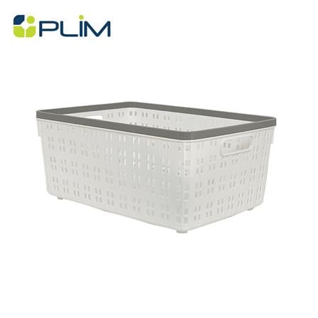ตะกร้าผ้าเหลี่ยม PLIM FLOW HH-1254 SIZE M สีขาว_0