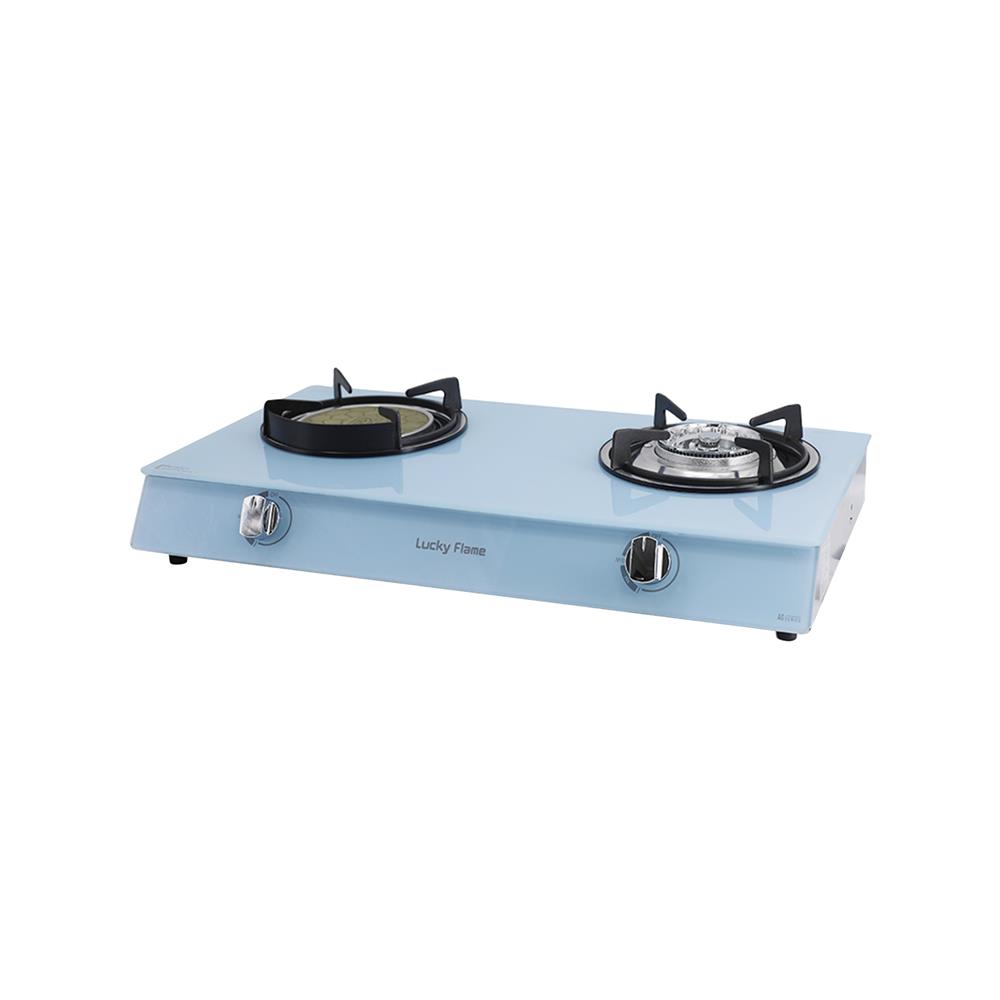 เตาแก๊สตั้งโต๊ะ 2 หัวแก๊ส LUCKY FLAME AG-2102S(U) สีฟ้า