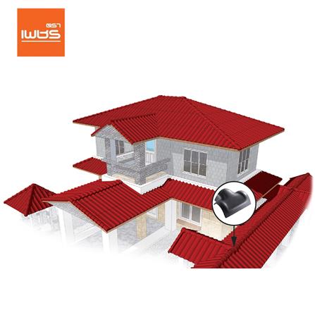 ครอบสันโค้ง 3 ทาง T ลอนคู่ ตราเพชร สีไอรอนเกรย์_1