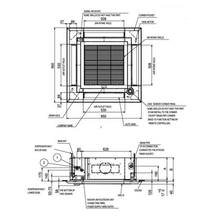แอร์เพดาน MITSUBISHI PLY-SM36EA4 36167 บีทียู อินเวอร์เตอร์_2