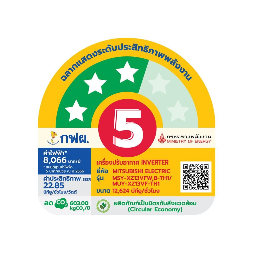 แอร์ผนัง MITSUBISHI MSY-XZ13VFB 12624 บีทียู อินเวอร์เตอร์