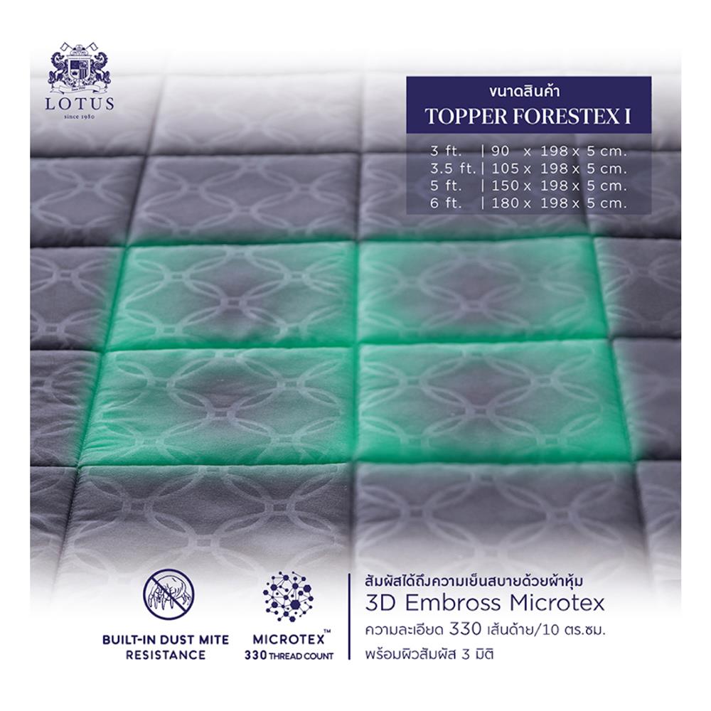 แผ่นรองนอน 3 ฟุต LOTUS FORESTEX I สี LIGHT GRAY