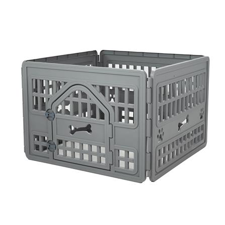 รั้วสัตว์เลี้ยง 4 เหลี่ยม PETSHOP 85X85 ซม. สีเทา