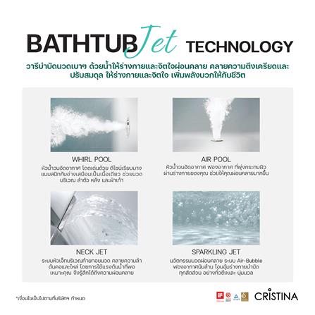 อ่างอาบน้ำวนและอัดอากาศ CRISTINA CT-CV-B190120FWA 190 ซม._2