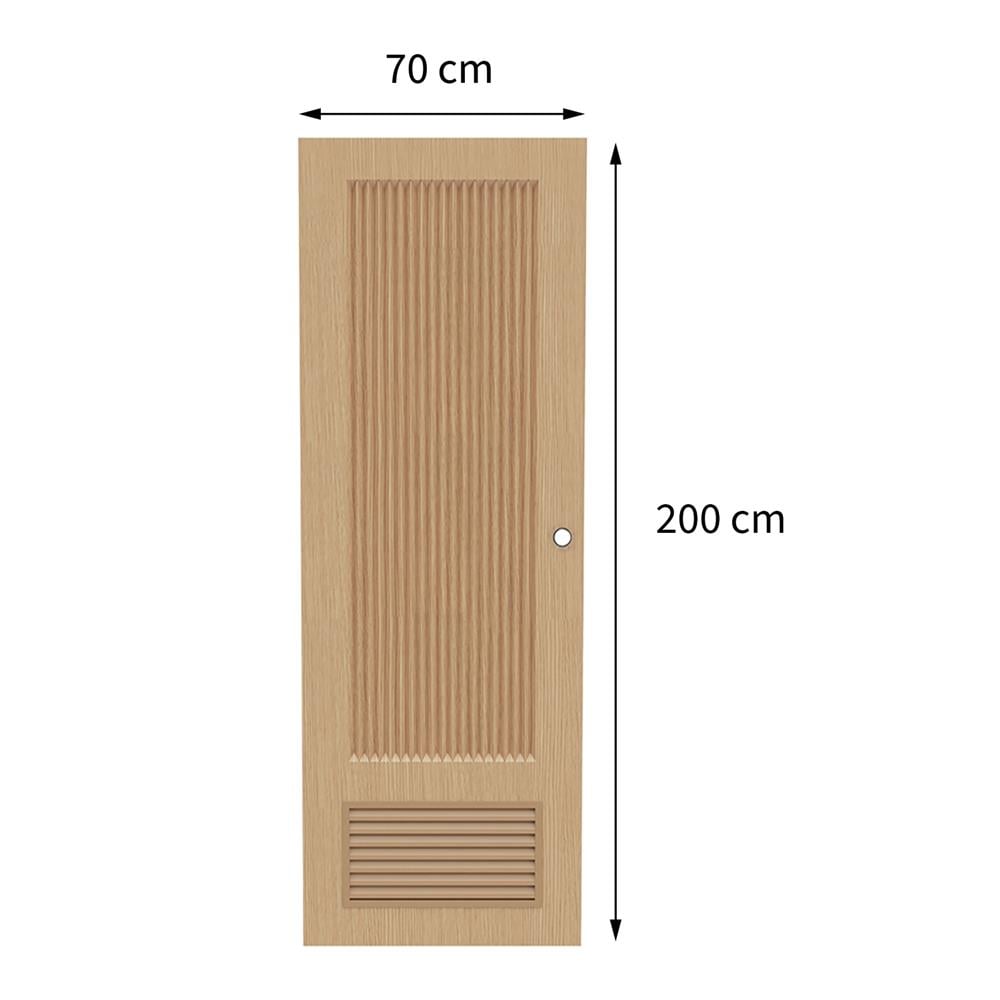 ประตูห้องน้ำ UPVC เจาะลูกบิด AZLE PZL05 70x200 ซม. สี NATURAL ASH WOOD