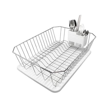 ชั้นคว่ำจานสเตนเลส พร้อมที่ใส่ช้อนและถาดรองน้ำ KECH FIRM_5