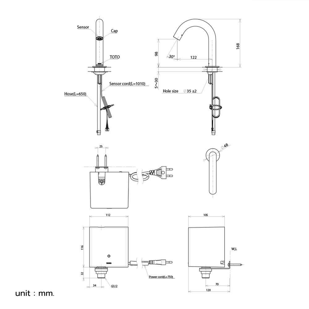 ก๊อกอ่างล้างหน้าเซนเซอร์ TOTO TLE29001T-AC