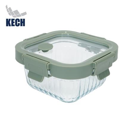 กล่องอาหารแก้วเหลี่ยม KECH RENA 0.32 ลิตร สีเทา_1
