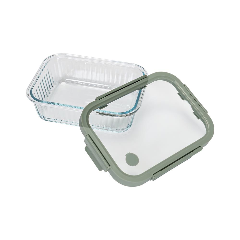 กล่องอาหารแก้วเหลี่ยม KECH RENA 1.05 ลิตร สีเทา