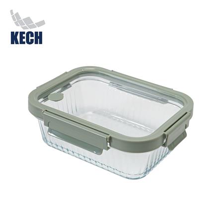 กล่องอาหารแก้วเหลี่ยม KECH RENA 1.05 ลิตร สีเทา_0