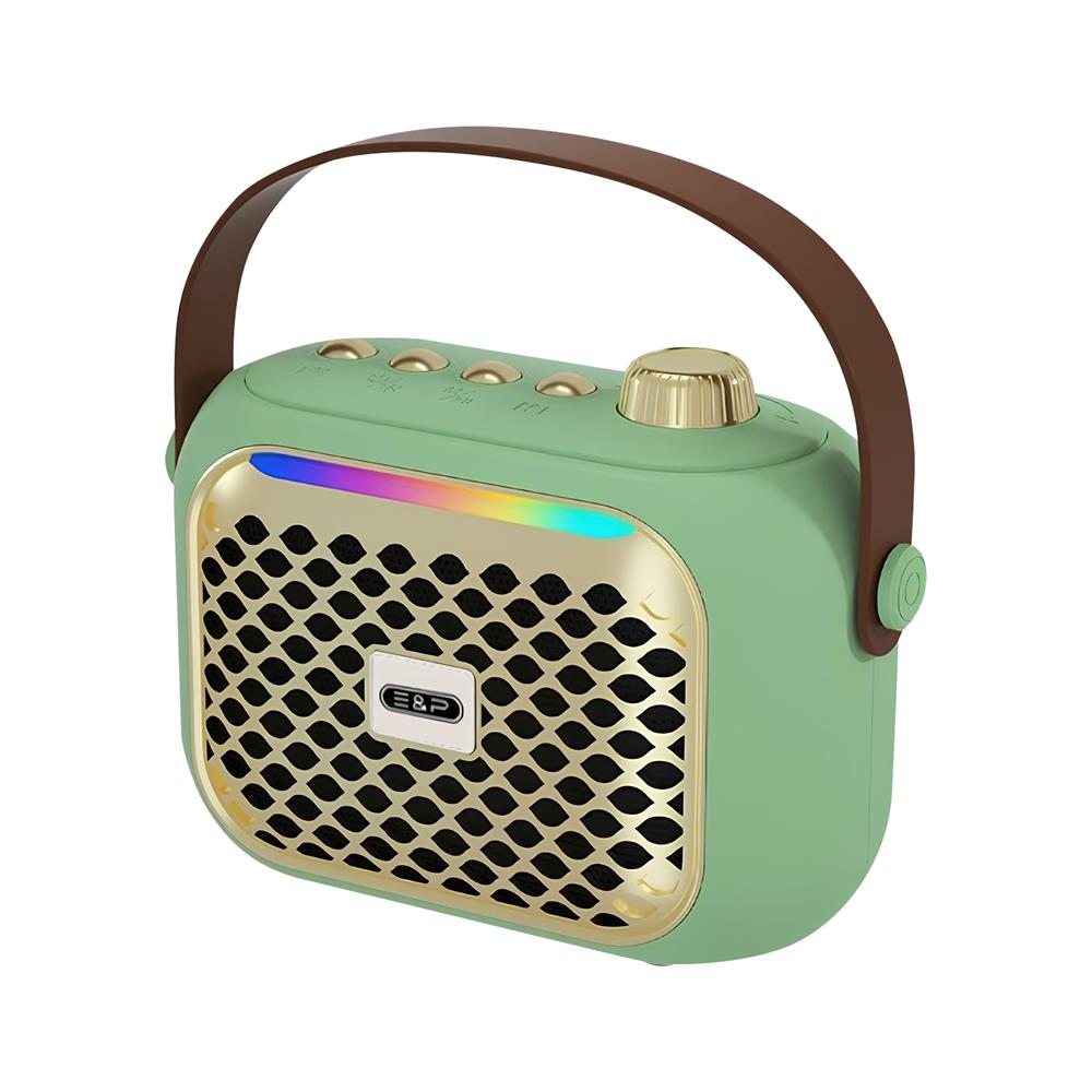 ลำโพงบลูทูธพร้อมไมค์ E&P POPPY สีเขียว