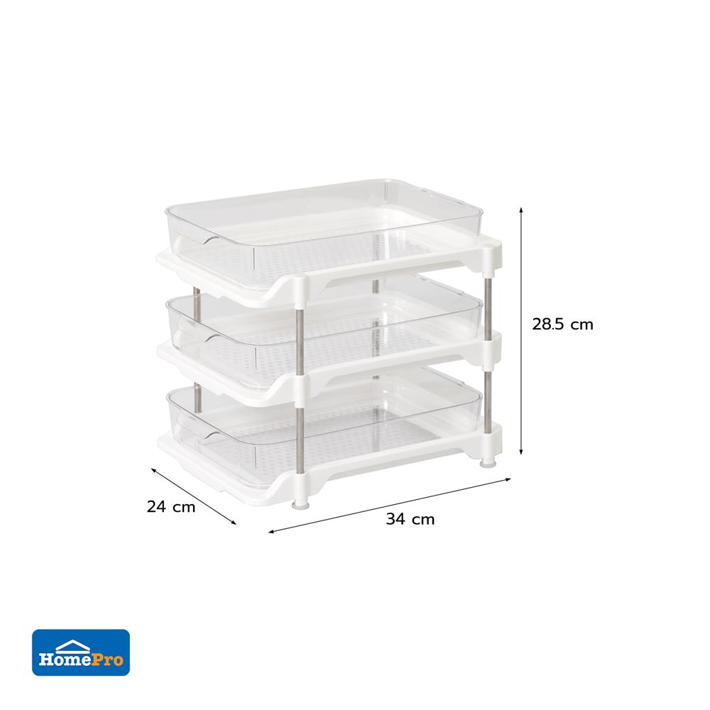 ชั้นวางของพร้อมถาดใส 3 ชั้น KECH BRINK 24X34X28.5 ซม.