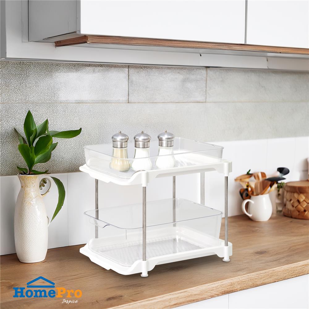 ชั้นวางของพร้อมถาดใส 2 ชั้น KECH BRINK 24X34X28.5 ซม.