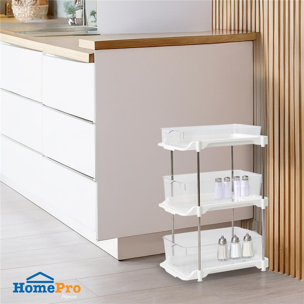 ชั้นวางของพร้อมถาดใส 3 ชั้น KECH BRINK 24X34X50.3 ซม.