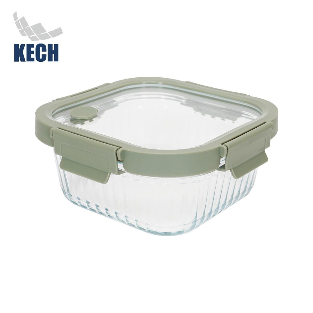 กล่องอาหารแก้วเหลี่ยม KECH RENA 0.8 ลิตร สีเทา_0