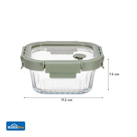 กล่องอาหารแก้วเหลี่ยม KECH RENA 0.8 ลิตร สีเทา_2