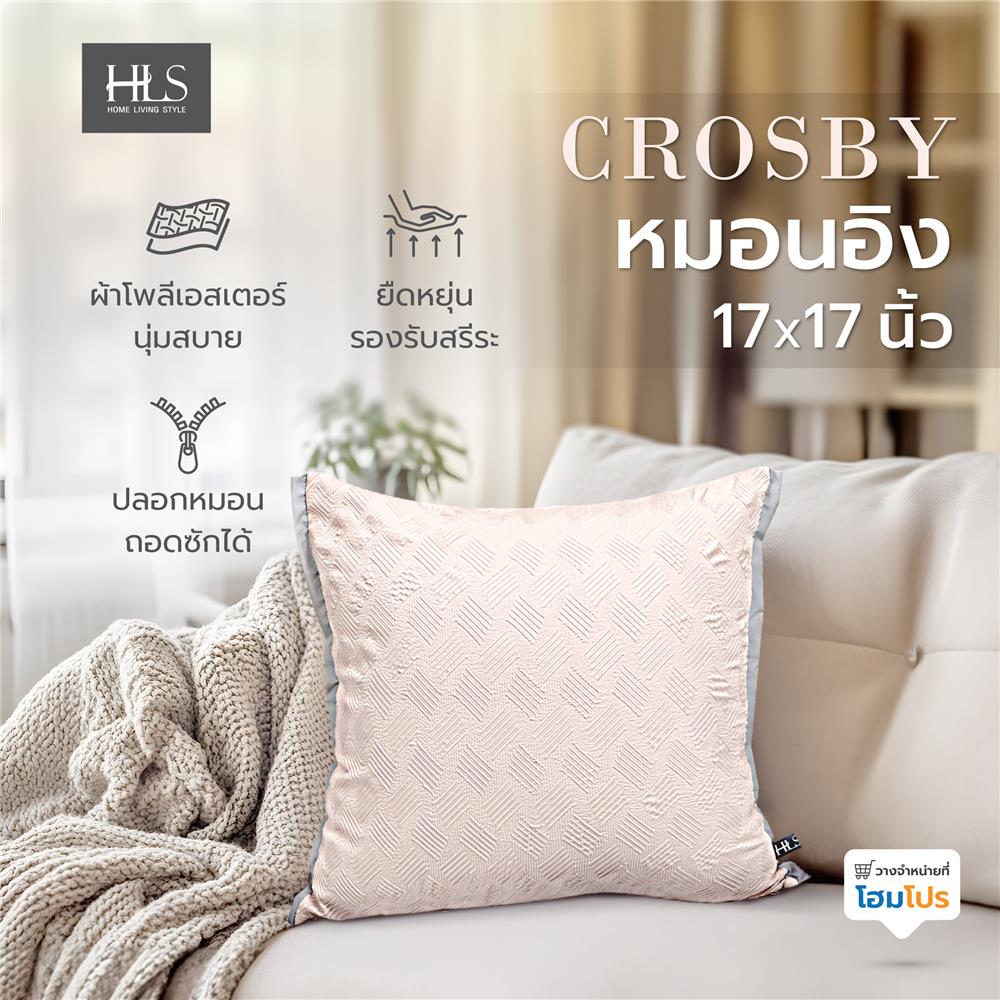 หมอนอิง HOME LIVING STYLE CROSBY 17X17 นิ้ว สีชมพู