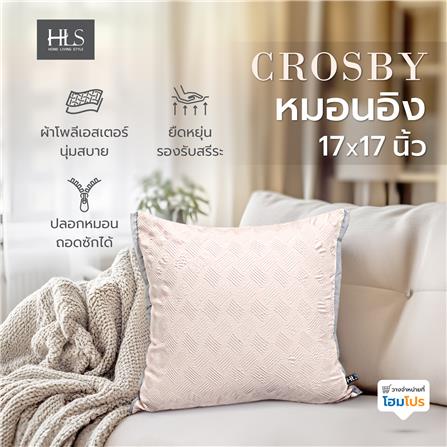 หมอนอิง HOME LIVING STYLE CROSBY 17X17 นิ้ว สีชมพู_6
