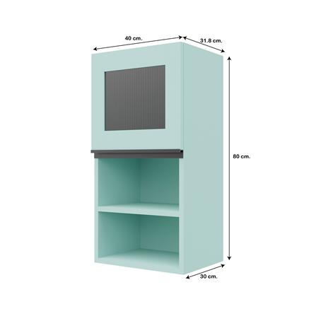 ตู้แขวนเดี่ยวกระจกช่องโล่ง S1 JUPITER JUVENTAS 40x80 ซม. สีเขียว_4