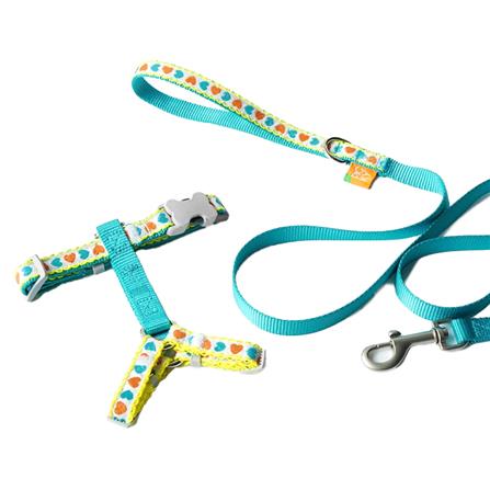 เซ็ตสายรัดอกสัตว์เลี้ยง พร้อมสายจูง KAFBO GARDEN SIZE S สีเขียว_0