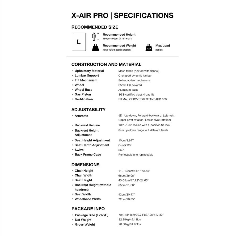 เก้าอี้เกมมิ่ง ANDA SEAT X-AIR PRO AD-WY-01-BBC-B01 สีดำ