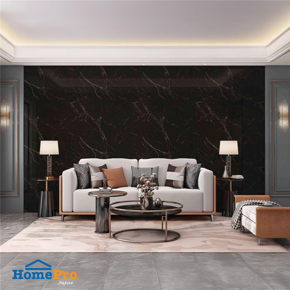 สติกเกอร์โฟม HOME LIVING STYLE MARBLE 0.60X3 ม. สีดำ