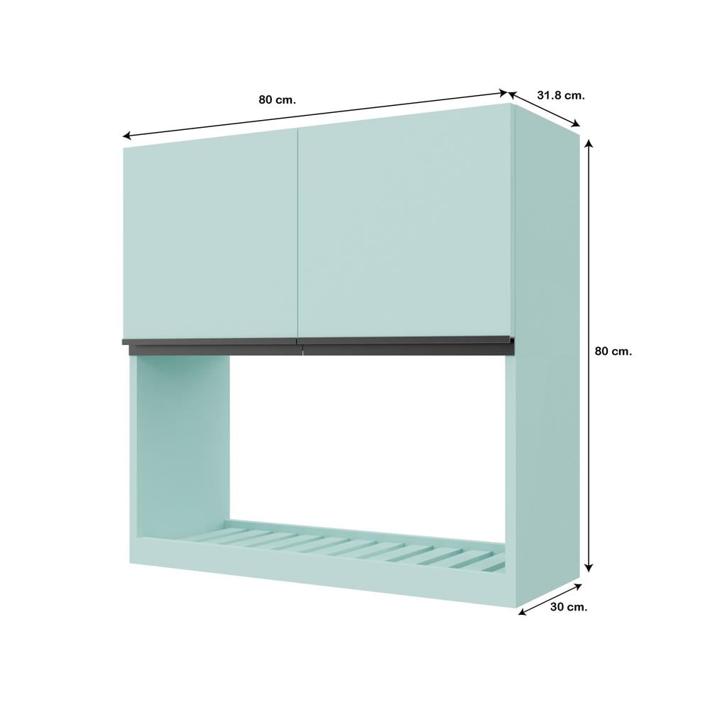 ตู้แขวนคว่ำจานเรียบ JUPITER JUVENTAS 80x80 ซม. สีเขียว
