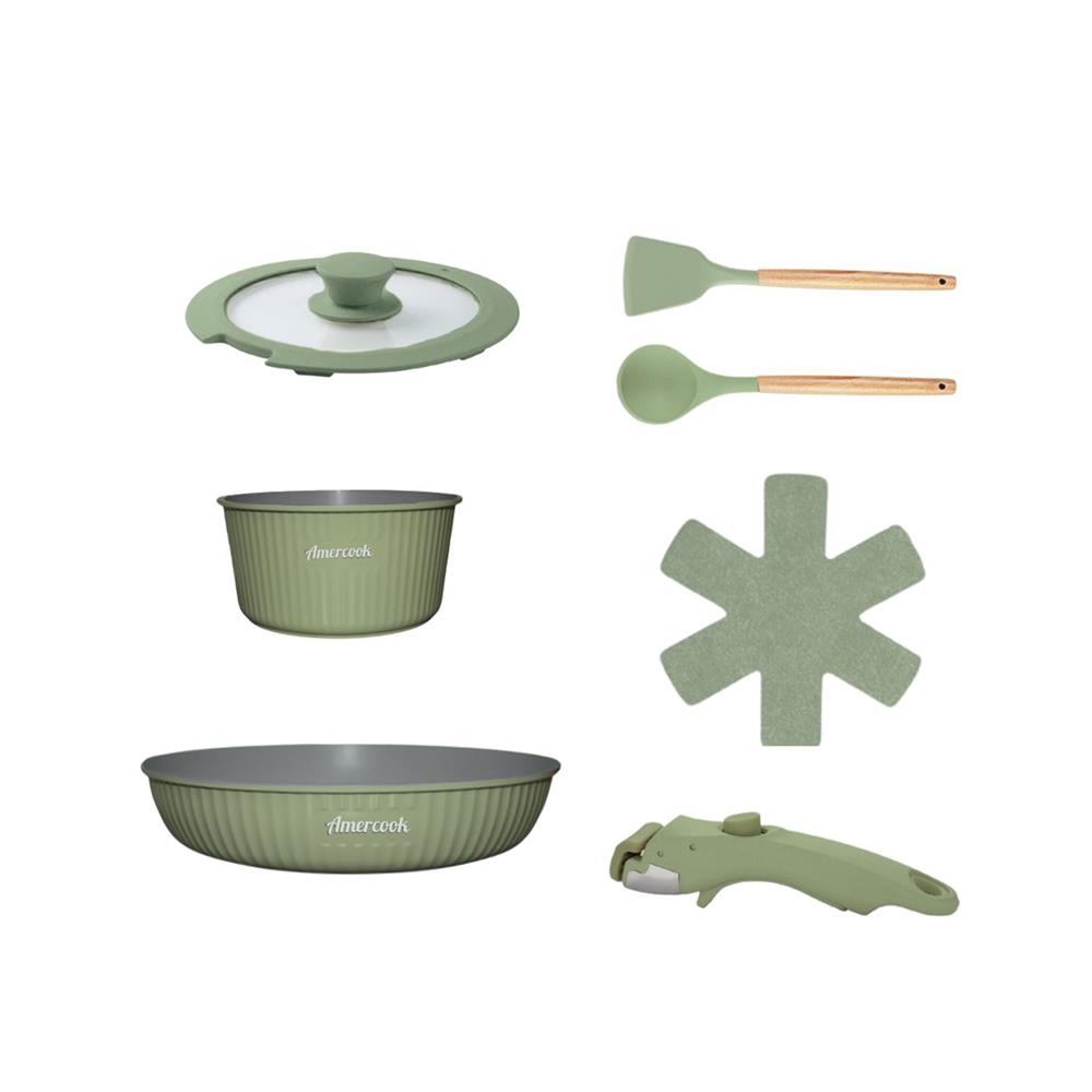 ชุดเครื่องครัว AMERCOOK EASY CLIP PRO IH (แพ็ก 8 ชิ้น)