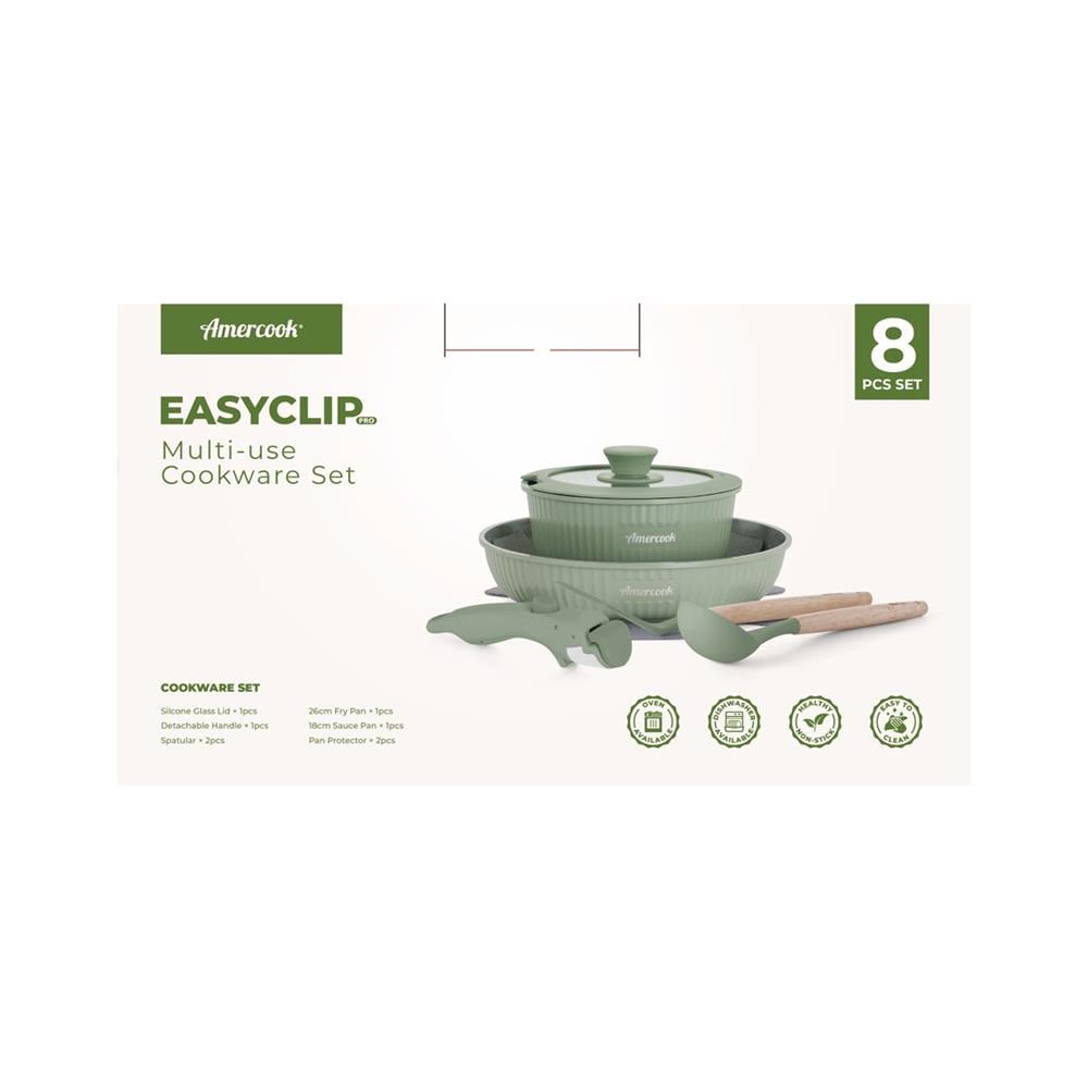 ชุดเครื่องครัว AMERCOOK EASY CLIP PRO IH (แพ็ก 8 ชิ้น)