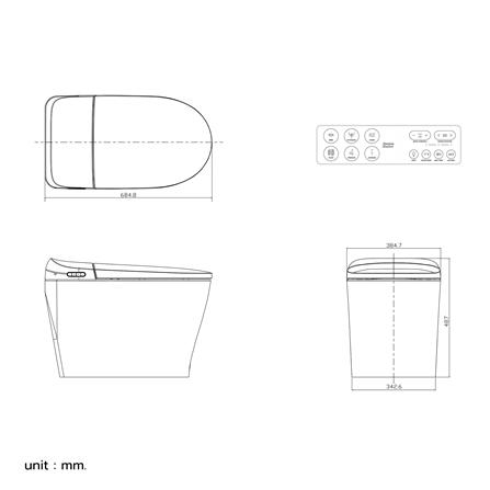 สุขภัณฑ์อัตโนมัติ AMERICAN STANDARD 2072-WT-9 (EXC.) 4.8 ลิตร สีขาว_4