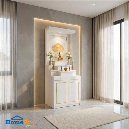 ตู้พระ FURDINI รุ่นมั่งมี 80 ซม. สีขาว/ลายหิน_3