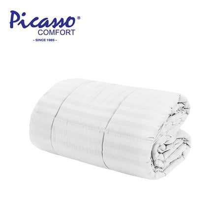 ผ้านวม PICASSO SMILE M5WH ลายริ้ว 70x90 นิ้ว สีขาว_0