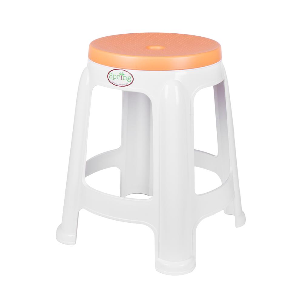 เก้าอี้พลาสติก SPRING BEST CHAIR สีขาว/ส้ม_1