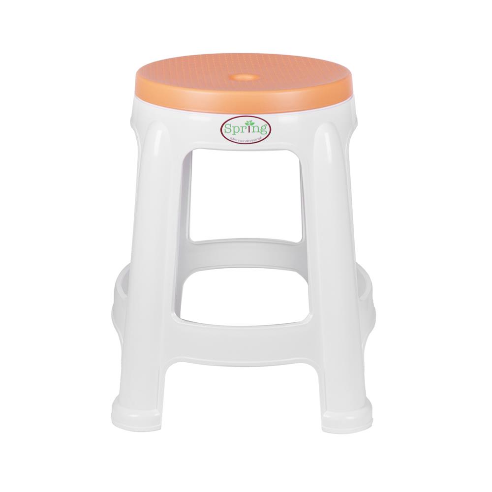 เก้าอี้พลาสติก SPRING BEST CHAIR สีขาว/ส้ม