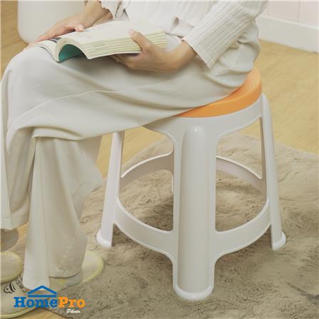 เก้าอี้พลาสติก SPRING BEST CHAIR สีขาว/ส้ม_4