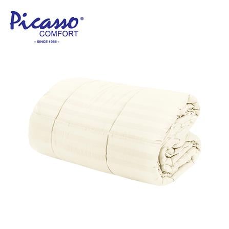 ผ้านวม PICASSO SMILE M5CR ลายริ้ว 100x90 นิ้ว สีครีม_0
