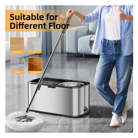 ชุดถังปั่นสเตนเลสพร้อมไม้ม็อบ ACCO LAVISH สีเงิน_6