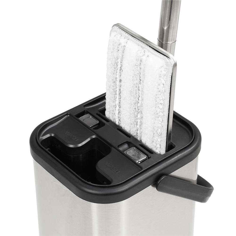 ชุดถังรีดม็อบสเตนเลสพร้อมไม้ถูพื้น ACCO LAVISH สีเงิน