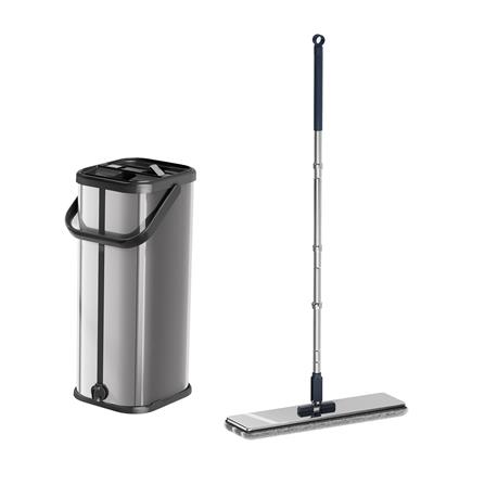 ชุดถังรีดม็อบสเตนเลสพร้อมไม้ถูพื้น ACCO LAVISH สีเงิน_0