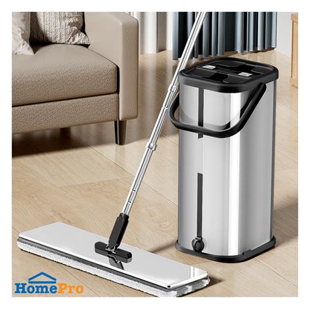 ชุดถังรีดม็อบสเตนเลสพร้อมไม้ถูพื้น ACCO LAVISH สีเงิน_5