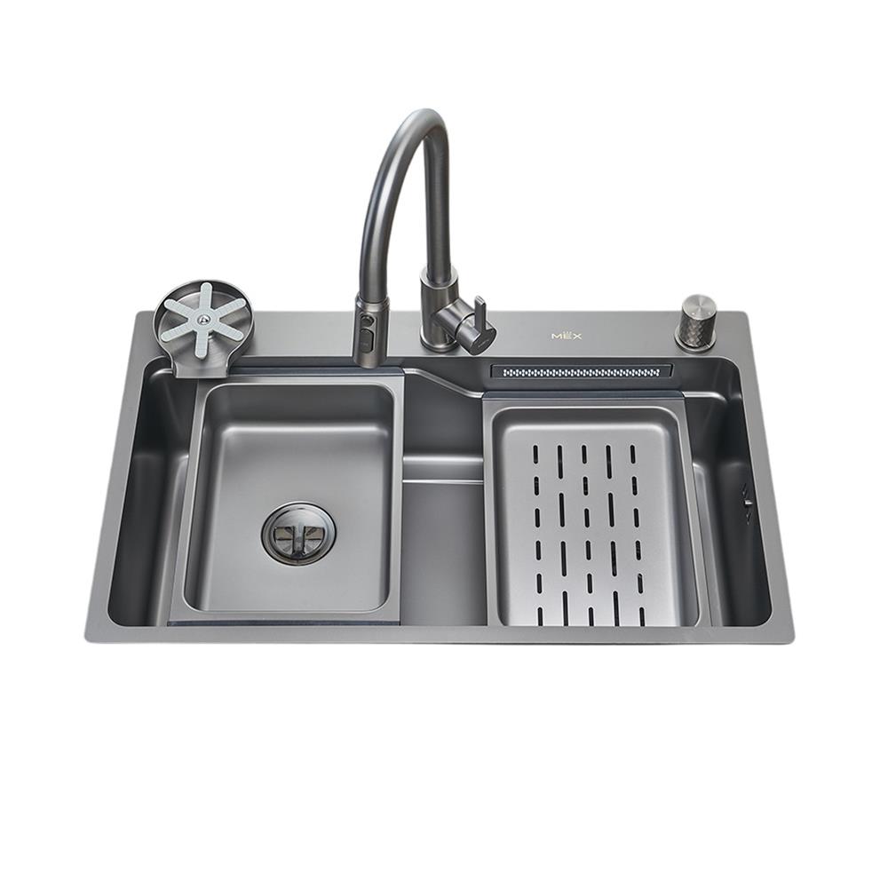 ซิงค์ฝัง 1 หลุม MEX SM761GFGM 76 ซม. สีดำ