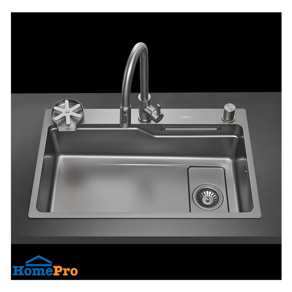 ซิงค์ฝัง 1 หลุม MEX SM761GFGM 76 ซม. สีดำ
