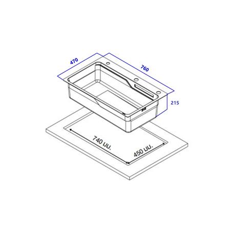 ซิงค์ฝัง 1 หลุม MEX SM761GFGM 76 ซม. สีดำ_22