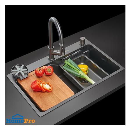 ซิงค์ฝัง 1 หลุม MEX SM761GFGM 76 ซม. สีดำ_8