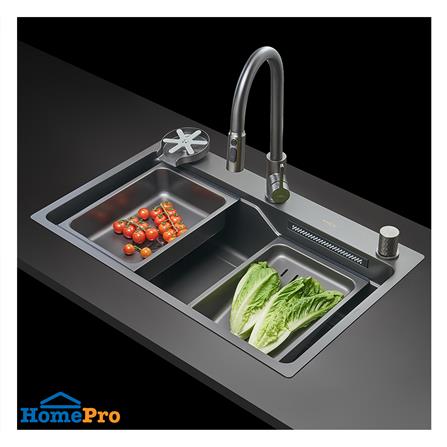 ซิงค์ฝัง 1 หลุม MEX SM761GFGM 76 ซม. สีดำ_9