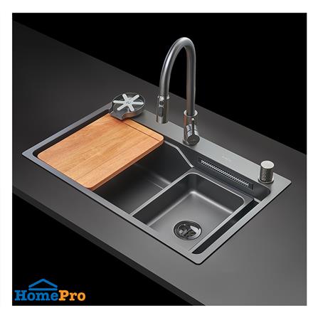 ซิงค์ฝัง 1 หลุม MEX SM761GFGM 76 ซม. สีดำ_10